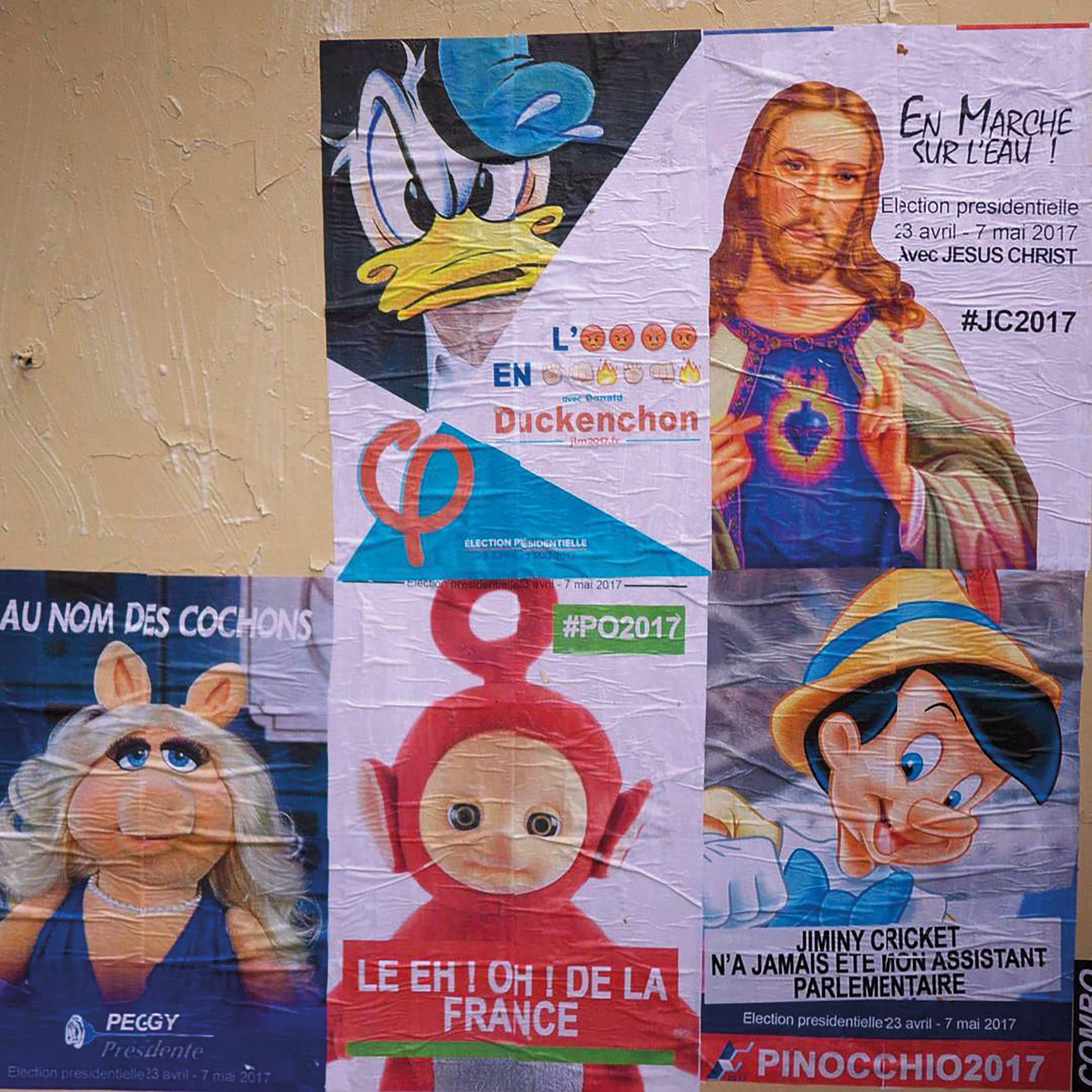 Affiches parodiques présidentielles durant la campagne de 2017