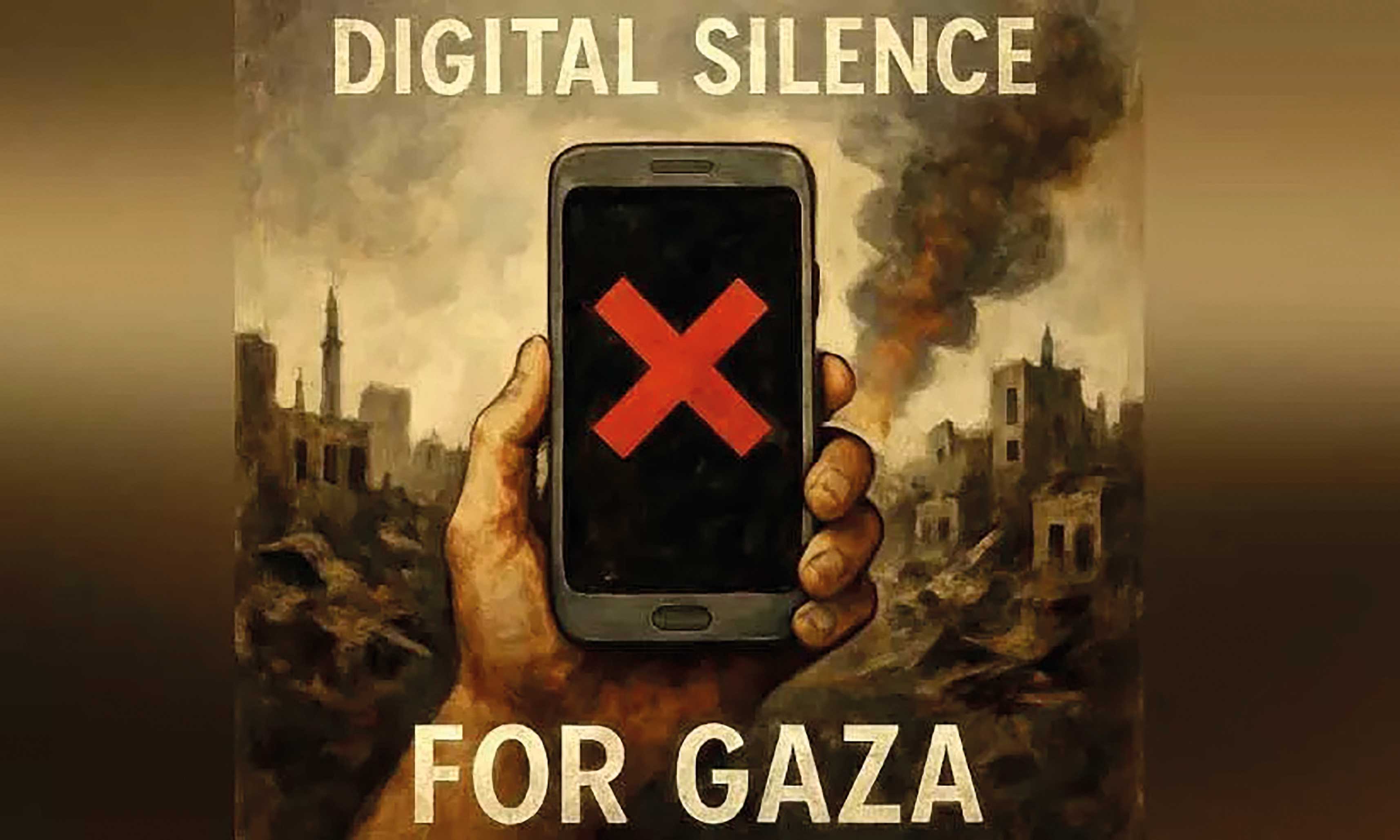 Illustration du silence numérique pour Gaza